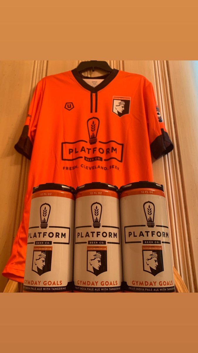 SoccerCLE's tweet photo. @LewisDunne7 , @druple_25 , and @ColetunLong all got their brand new kits and our new collab with @PlatformBeerco , GymDay Goals - Join the club and get yours today via @CLECLOTHINGCO and Platform Beer Co. https://t.co/HS6zOfopSu