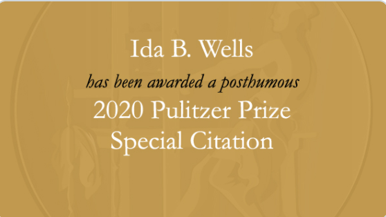 Yamiche's tweet photo. Yesssss. 

Congrats to @nhannahjones of @nytimes for her well-deserved Pulitzer Prize for her essay that is the heart of the #1619 project. 

And, I am so pleased to also see the iconic Ida B. Wells honored as well with a special citation. https://t.co/43yGRMNnUh