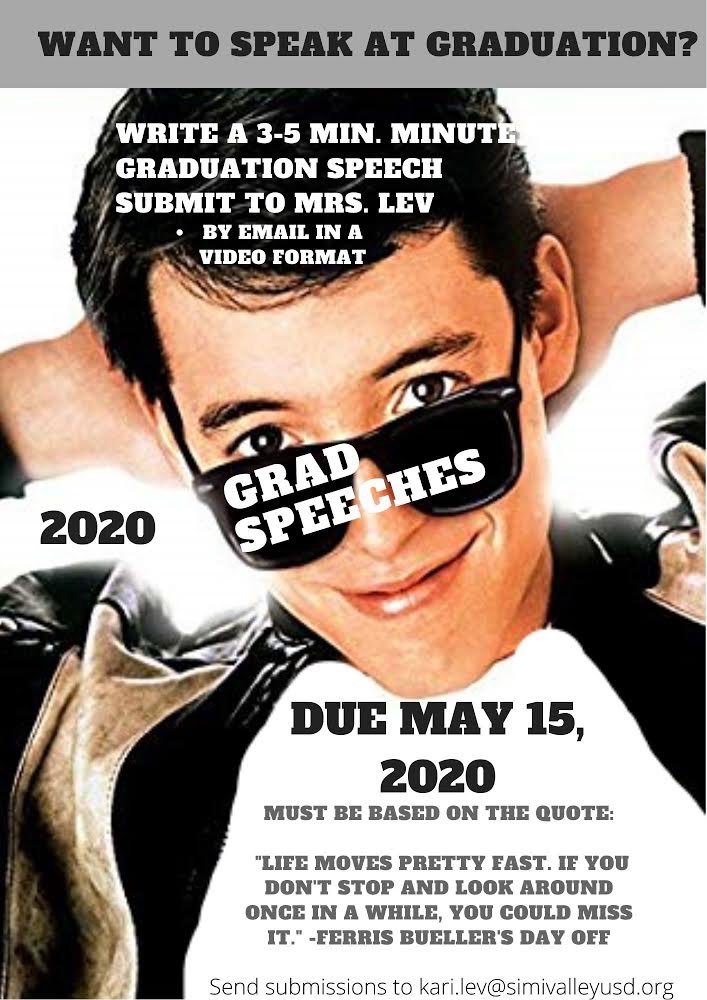 Hey guys! I know right now everyone has a lot going on but graduation(even though it’s different) is still going on and so are the speeches! If you’re interested, see the flyer for more info!😎💚