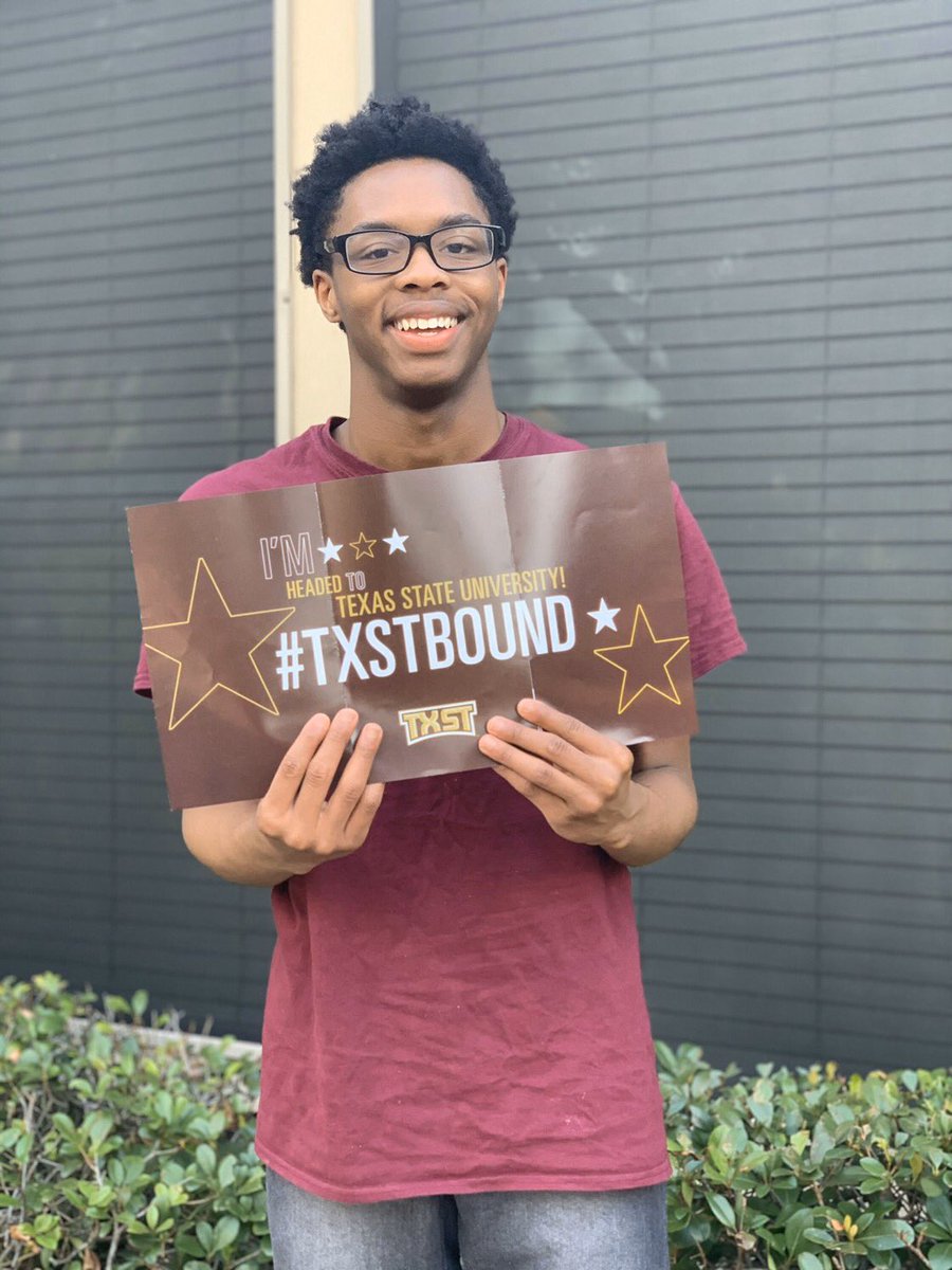 SpringISD's tweet photo. Congratulations to Jamarion Hines from Carl Wunsche Senior HS @cwhs_springisd! Jamarion plans to attend Texas State University this fall to pursing a degree in computer science! @SpringISD @txst #SpringIntoGraduation #SpringISDCollegeSigningWeek https://t.co/CrokbJkPY0