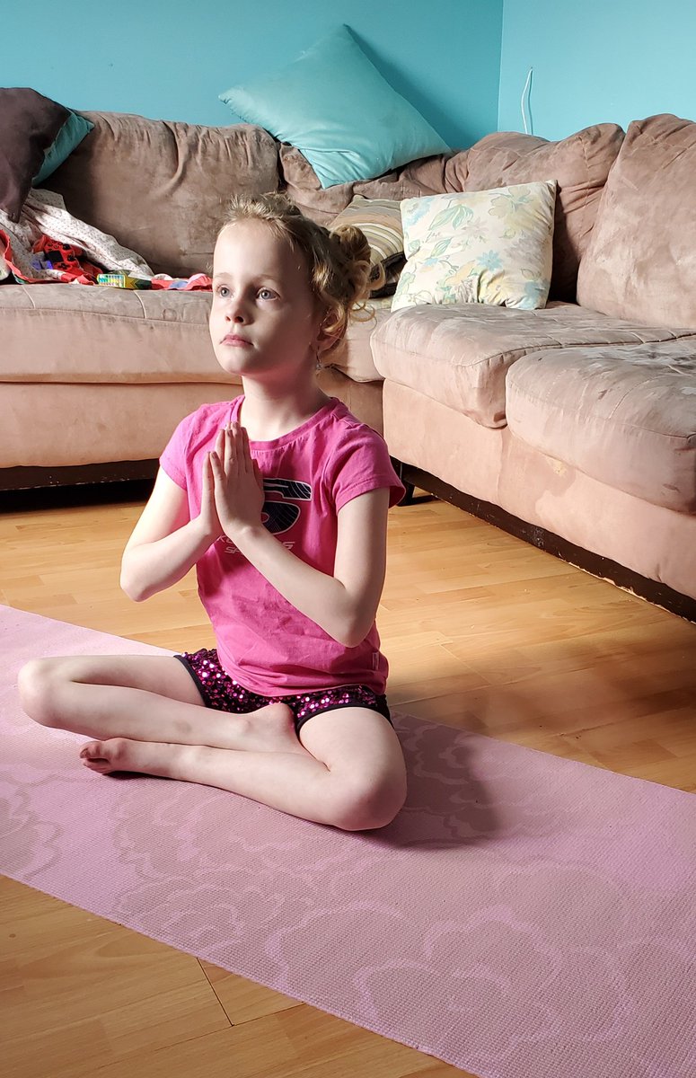 mritnire's tweet photo. Miss G has continued her daily yoga. Workout day @eastpointelem https://t.co/tS1OrLP6yq