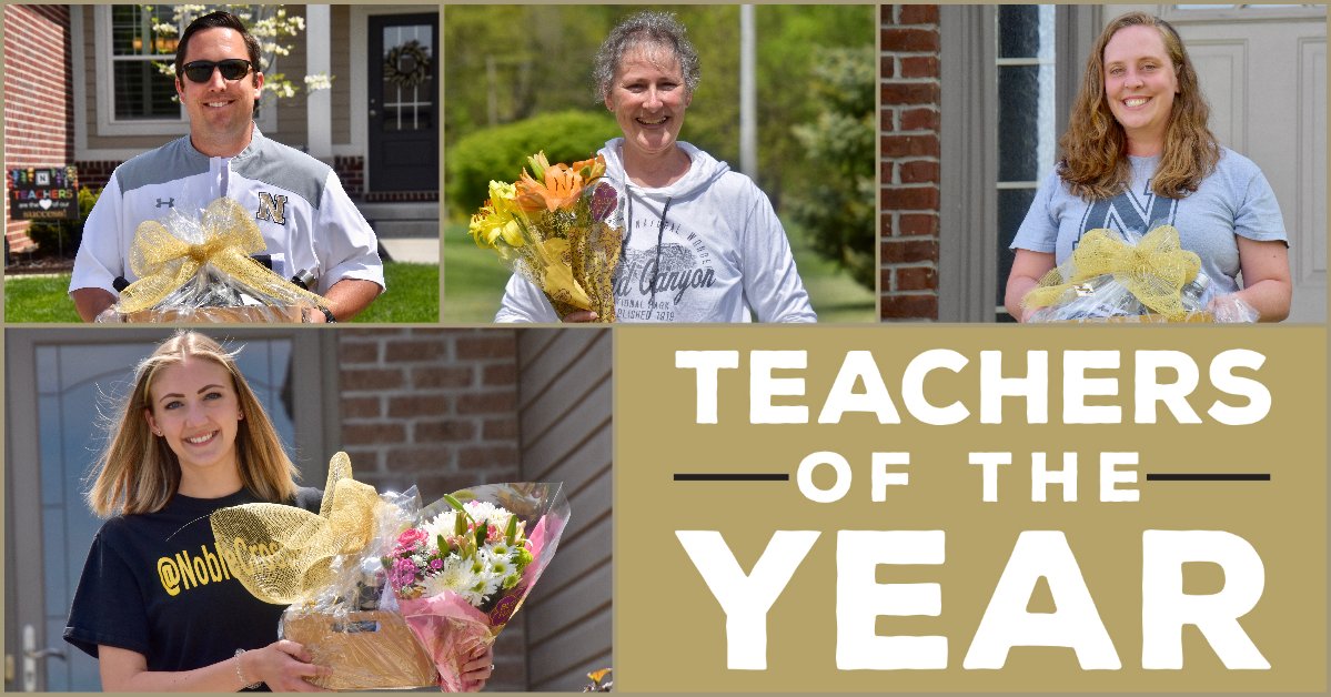 NobSchools's tweet photo. Announcing the 2020 Teachers of the Year! https://t.co/J02fPORtRU @DaveGeiselhart @FrauVPhillips @Maynard3rd @hinklecreek @NobWestMS @NobHighSchool @NobleCrossing https://t.co/0z3o327MUW