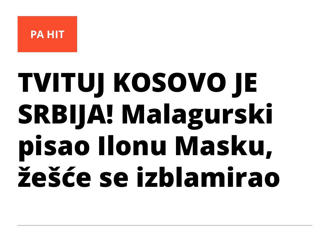 malagurski's tweet photo. Alo, @espresors, nije blam tvitovati “Kosovo je Srbija”! TVITUJTE SVI PONOSNO: KOSOVO JE SRBIJA! https://t.co/0PULz4l9SF