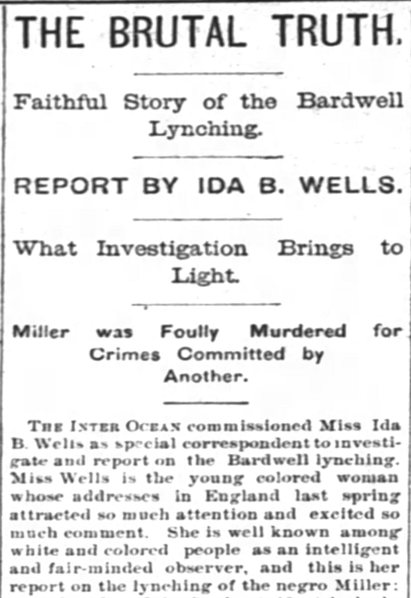 Chicago's Daily Inter Ocean newspaper