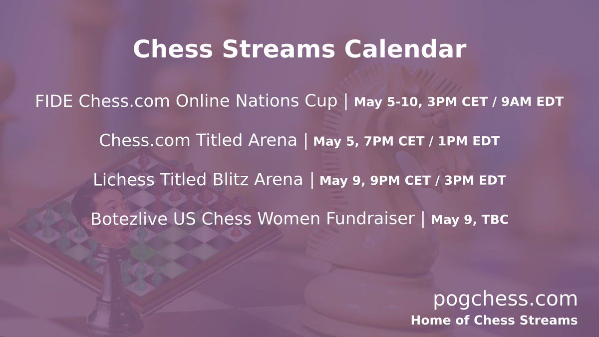 pogchess's tweet image. Get ready #chessfans this week #streams are here! #pogchess