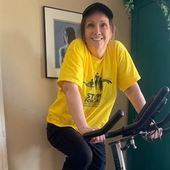 bevstears's tweet photo. This year biked instead of walking for #threadsoflife #stepsforlife. #worksafenb cares! https://t.co/PccpDaqs0e