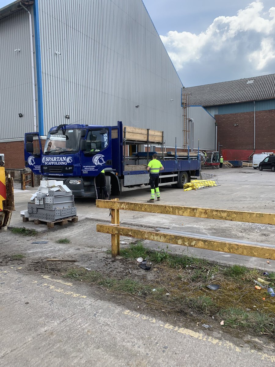 Scaffold erected at Fabian Way field hospital