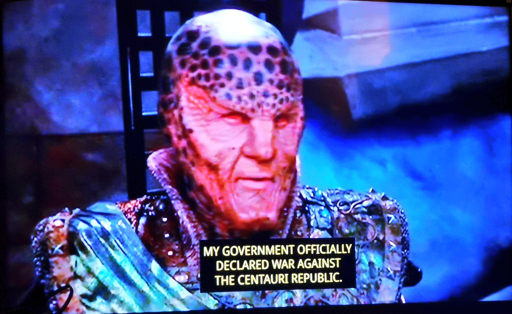  #Babylon5 S2E09 - The Coming Of ShadowsGODDAMN that episode had everything. Betrayals! Heartbreak! Political Coups! Superior Races!I'm going to throw my hat in the ring and say I'm with the Narn right now. Smash the oppressors, G'Kar.