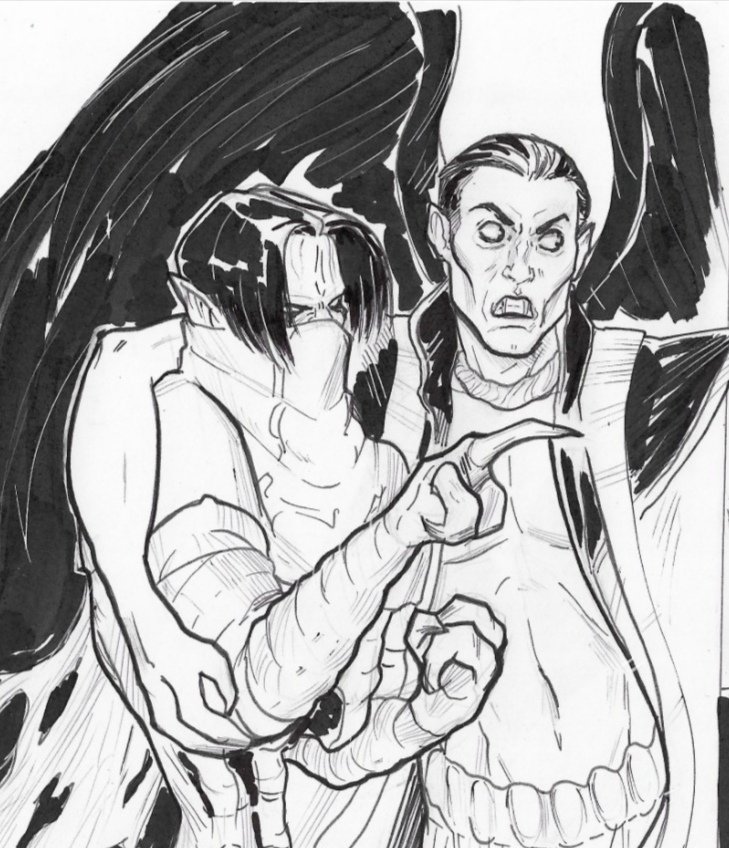 LauraPanico_Ak's tweet photo. Raziel yelling Kain, lok meme, ink illustration commissioned.
#soulreaver #legacyofkain #janosaudron #meme #kain #vorador #lokmeme #fanart #commissionopen #legacyofkain #raziel #traditionaldrawing #draw https://t.co/Nz30AeHLuy