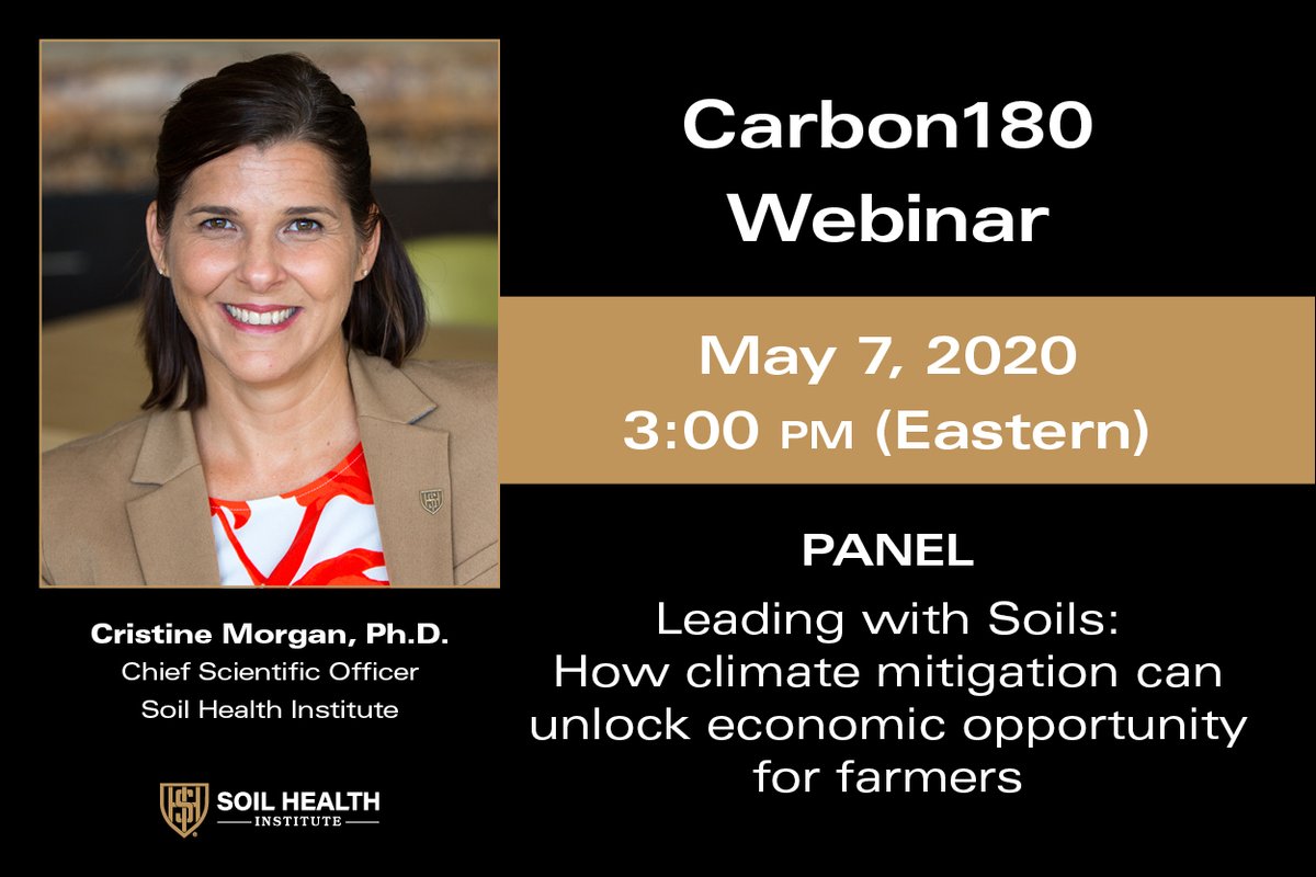 soil_institute's tweet photo. Join Dr. Cristine Morgan on May 7 for a panel discussion on how federal policy can jumpstart soil carbon storage on the "Leading with Soils: How climate mitigation can unlock economic opportunity for farmers" webinar led by Carbon180.

More info: https://t.co/6QJorbKSdu https://t.co/6l6Anw9qDN
