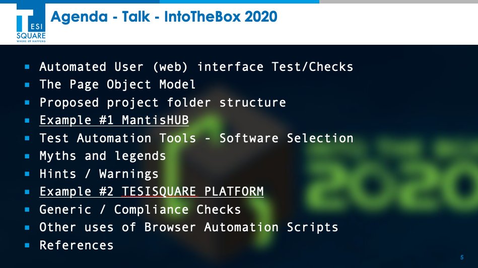 TLOpenSource's tweet photo. Going to speak at #intothebox2020.
End To End Test Automation using TestCafè
#devexpress #testcafè #TestAutomation #TESISQUARE https://t.co/5P9d5yiGpJ