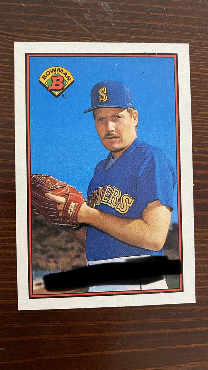 mjtwit's tweet photo. Went through a big box of old baseball cards and pulled out a bunch of “old timer” @Mariners cards..so let’s play: Name this Mariner! #marinersmonday
First up: https://t.co/2AUMBtuL2K