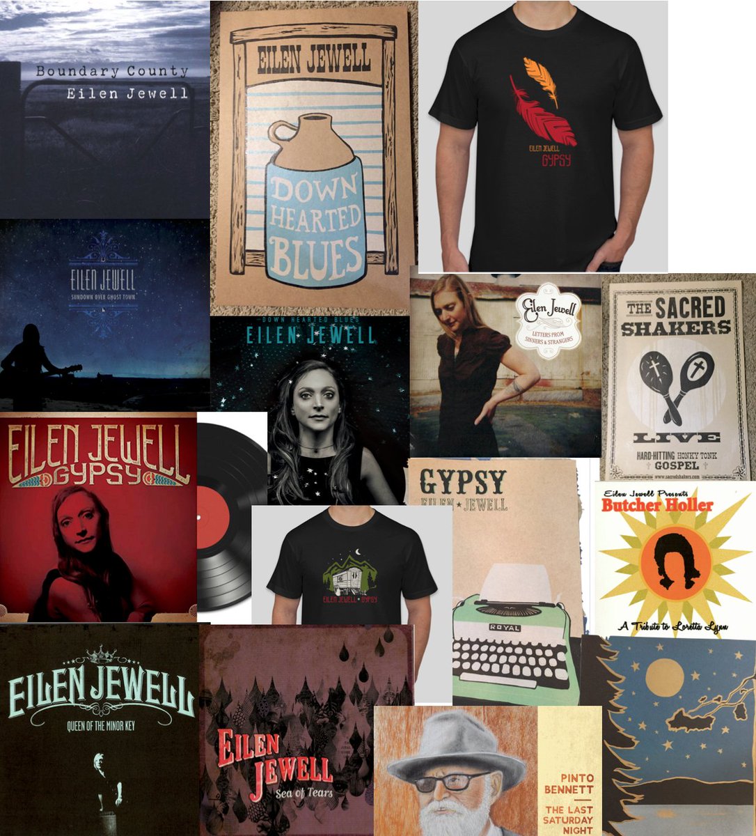 Have you heard 2015’s Sundown Over Ghost Town? 2009's Sea of Tears? We’ve restocked CDs & LPs as well as all sizes of Feather and Caravan T-Shirts at eilenjewell.com/merch! Order up some stuff and Eilen and/or Jason will personally fulfill your order!!!