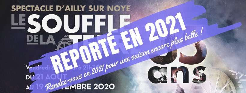 C’est le cœur lourd qu’il a été décidé du report de la saison 2020 de notre spectacle. 
Notre 35ème anniversaire se déroulera donc en 2021.
Les dates des représentations sont déjà fixées : les vendredis et samedis du 20 août au 18 septembre 2021.