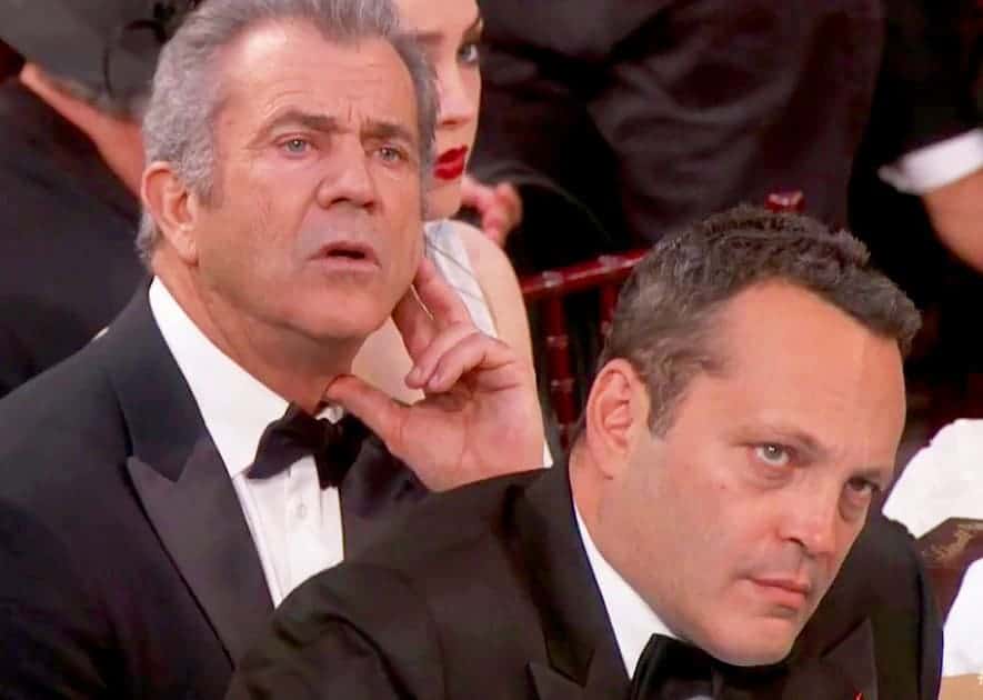 MeninFilm1's tweet photo. Mel Gibson and Vince Vaughn at the 2017 Golden Globes https://t.co/yfQpzbii75