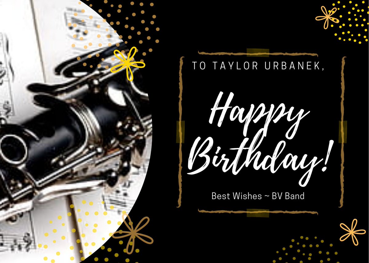 BVTigerBand's tweet photo. Happy Birthday Taylor! We hope you have a marvelous day! 🥳🎂🎁 https://t.co/zU3BkyRAIK
