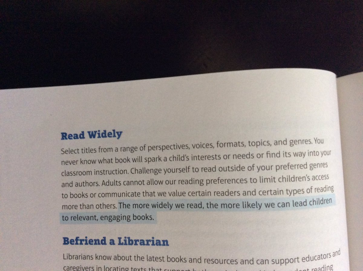 In order to be a "reader leader," I need to become more of a "wider reader" for my students. @jeannietimken@bergincolleen#booksnaps#nhcschat!
