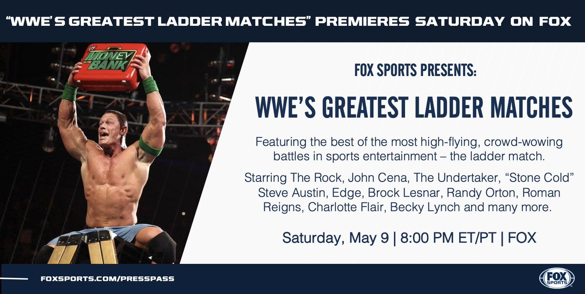 sportsrapport's tweet photo. Fox is airing WWE's greatest ladder matches Saturday night #SetDVR https://t.co/ZpxlggVm5h