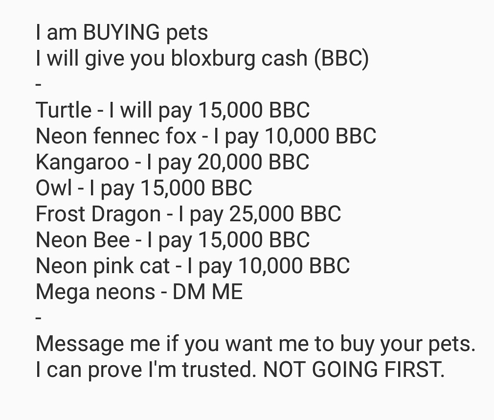 AcesXvi's tweet photo. Bought 3 so far. Fully trusted - 1k on IG. #adoptmetrades #adoptmebuying #bloxburg https://t.co/d4dYRY7H4F