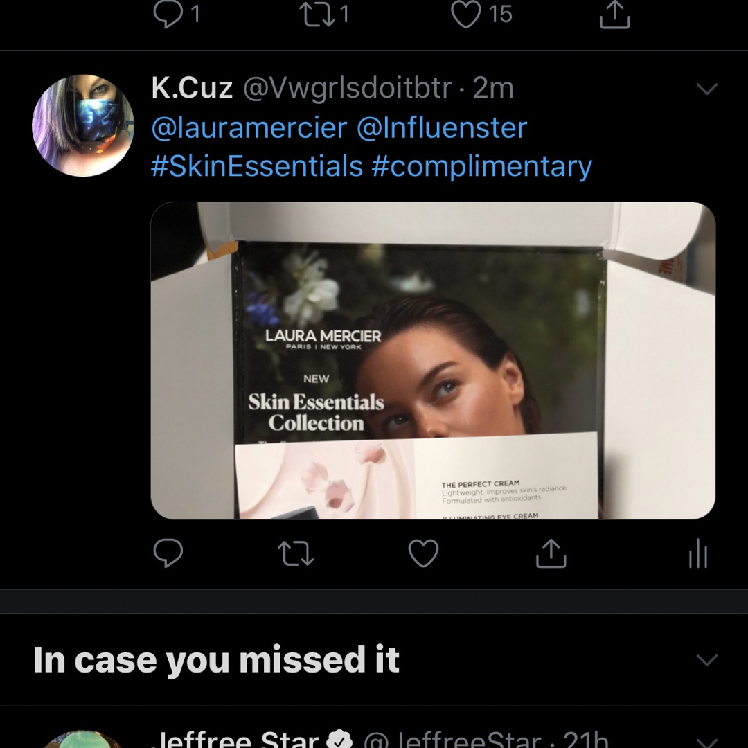 Vwgrlsdoitbtr's tweet photo. @lauramercier @Influenster #SkinEssentials #complimentary https://t.co/hupSlpUJT8