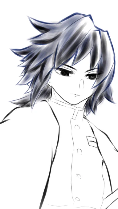通勤中に義勇さん描いた

 #イラスト 