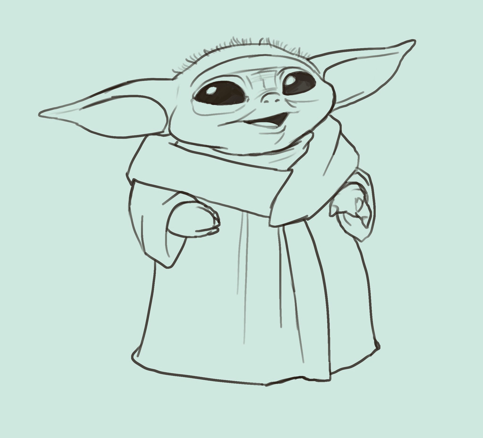 Gabriel N U A Quick Sketch Of The Child Aka Baby Yoda To Wish Everyone A Happy May4th Maythefourthbewithyou T Co T7bmw2b6lj Twitter
