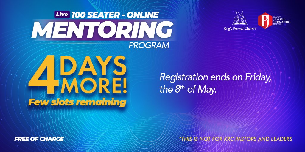 prophet_jerome's tweet photo. How do I pastor the church or lead my organization?
Are you a Pastor or a Leader of an organization, who is looking for a word of wisdom and instruction especially during this pandemic ? Here is your chance.
Visit https://t.co/lX1VfNCiFT now to register.
#registernow #mentorship https://t.co/qiC6v6LWpH