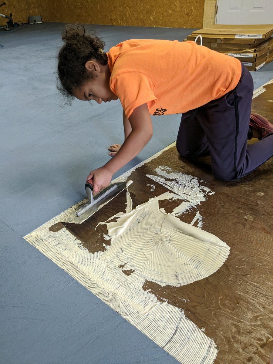 DMitchPhoto's tweet photo. @GenevaNSS @CoachMitchell81 
Adele helped install flooring in the new hangout/ home gym. Measurements, angles, new experience #learningathome #projectswithdad https://t.co/tsGKTtsvxi