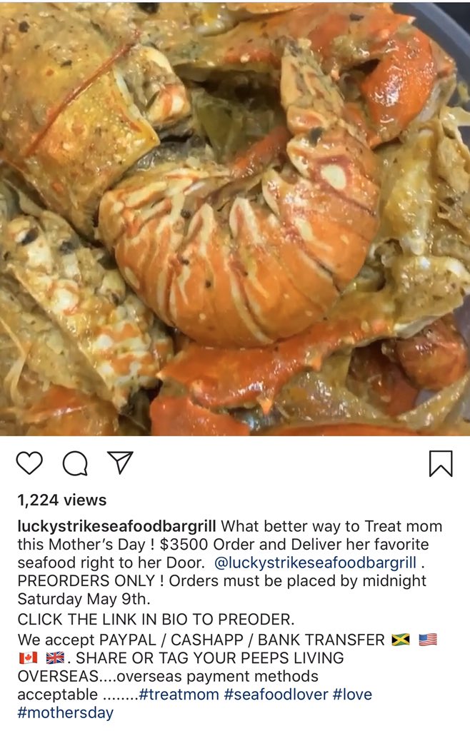 wildlifejamaica's tweet photo. It’s May 4 ,It seems Lucky Strike Bar &amp; Grill is unaware Lobster season is closed until July 1 @micafjamaica @JamaicaConstab @jamentrust @nepajamaica @floydgreenja @AudleyShaw  @Petchary @Sparkiebaby 
Better public ed needed ? 🤷‍♂️
1 person in comments seems to know,everyone else? https://t.co/LHDGBlZGfJ