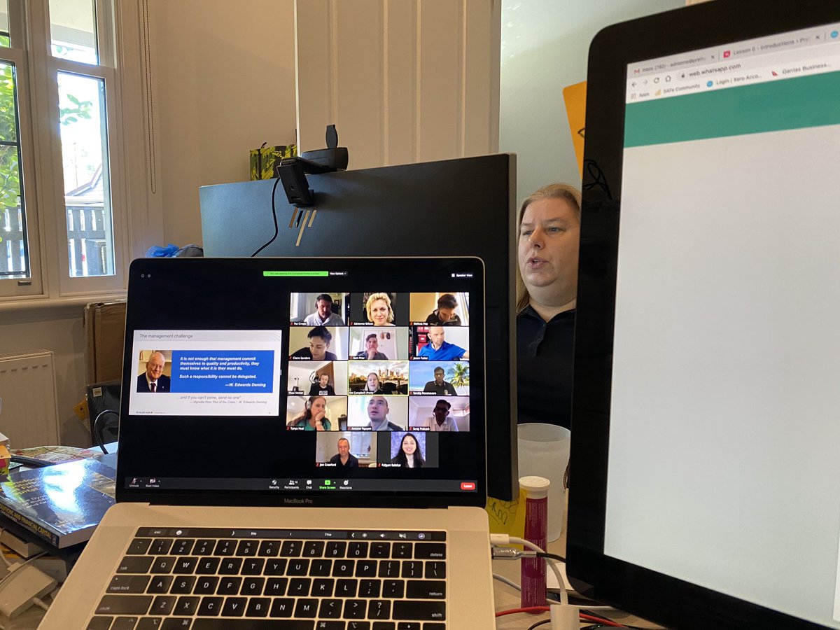 AgileCanuck's tweet photo. It’s a #SAFeFellow @PrettyAgile sighting! It’s day 1 of @PrettyAgileCo Implementing #SAFe class!They are from all over-US, India and all across Australia. Come join us on our next course: https://t.co/lhCzNZ8oLL @ScaledAgile @Claireesanders @HayAgile https://t.co/MfwAQ7O8m4