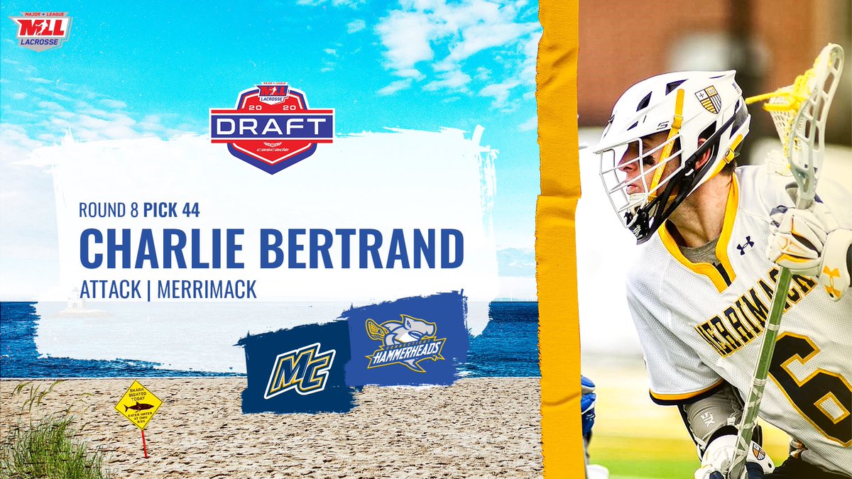 CtHammerheads's tweet photo. With the 44th pick in the MLL Draft, the Hammerheads select Charlie Bertrand from Merrimack‼️ Bertrand has registered a point in every collegiate game played and holds the longest active streak in the country with 58 consecutive games 😱 https://t.co/WylXI06rdj