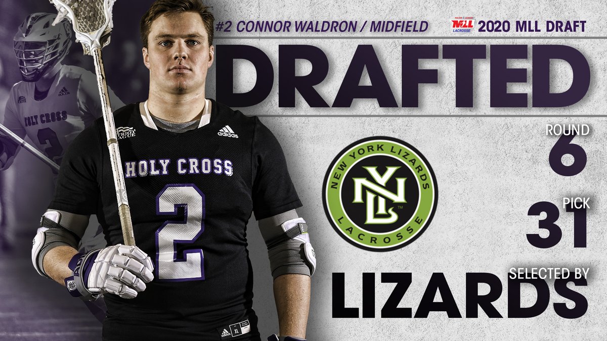 HCrossMLAX's tweet photo. A second Crusader is headed to New York!

@LizardsLacrosse selects Connor Waldron in the sixth round of the 2020 #MLLDraft! Congrats, Connor!

#GoCrossGo https://t.co/g9mBTsxtFc