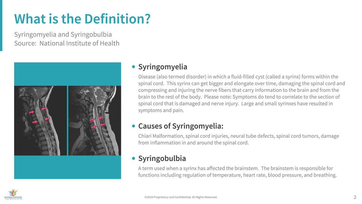 wstfcure's tweet photo. Syringomyelia Awareness Day 4: Let's Define Syringomyelia and Syringobulbia one more time. #Syringomyelia #Education https://t.co/s4s9rAl1Tb