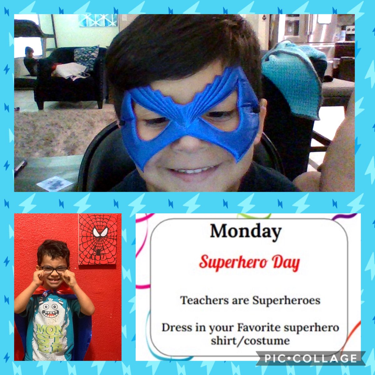 SAISDKnox's tweet photo. On this teacher appreciation Monday, students showed their appreciation by dressing up as Superheroes on their zoom sessions #TeachersareSuperheroes #DistantEducation https://t.co/60l2CdWVId