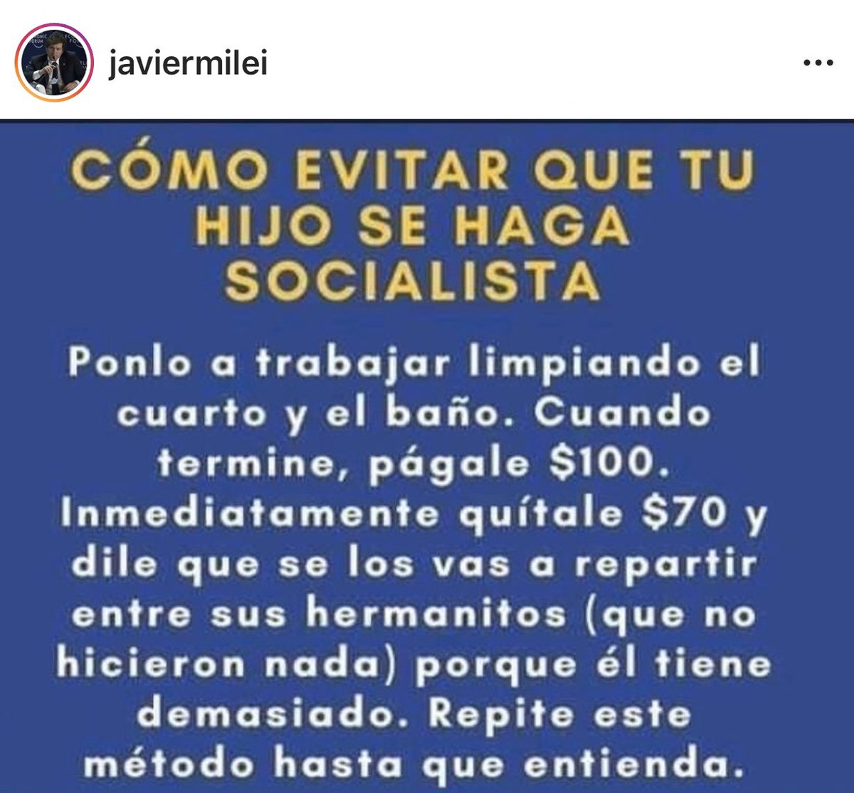 ItzYeyow's tweet photo. De @JMilei hay que seguir a este gran economista #AMLOseVA https://t.co/e0a9JdeK4o