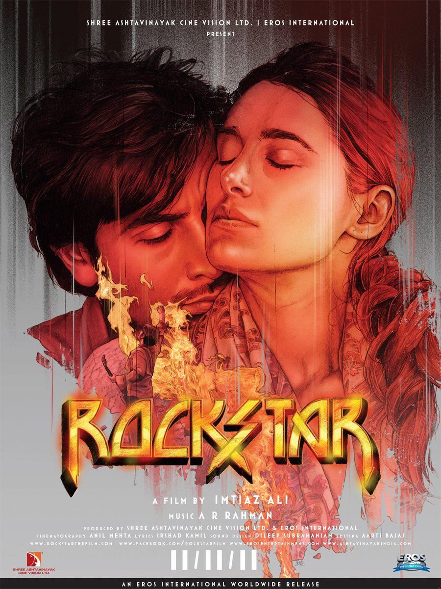 74th Bollywood film:  #Rockstar Most people seem to either LOVE or HATE it... well I just like it  IMO it's solid, even if I didn't really connect with it. The plot and non linear storytelling are good, music and acting too (I have no issue with Nargis here)  #RanbirKapoor