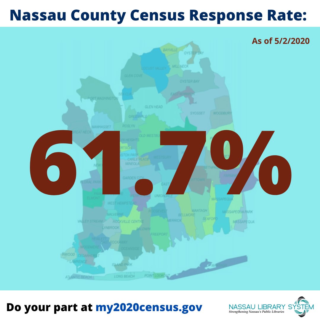 NassauLibSystem's tweet image. Keep it up, Nassau! Now tell everyone: The Census is one of the most important things you will do this year to ensure that Nassau gets its fair share of the support our communities will need in the coming months and years! #getcounted #countonlibraries