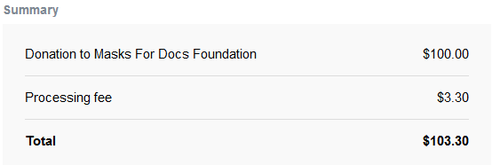 We donated over $1300 to <a href="/MasksForDocs/">Masks For Docs</a>! Thanks to everyone who donated!