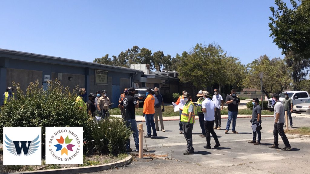 WalkerEagles's tweet photo. Students may be at home, engaged in #diatancelearning , but @sdschools Physical Plant Operations (PPO) is hard at work improving our campus, ahead of the day we return to school! Thank you @sdschools PPO! https://t.co/GZ2CT22XDU