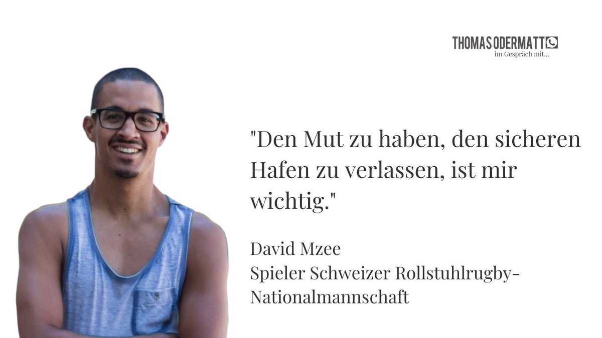 ModeratorCH's tweet photo. 📞☎️ David Mzee, Spieler der Schweizer Rollstuhlrugby-Nationalmannschaft, Sportlehrer und Referent, in der aktuellsten Ausgabe von „Thomas Odermatt im Gespräch mit...“.

#toigm #talk #gespräch #interview #sport #wheelchairrugby #rugby #handcap #paralympic @SwissParalympic https://t.co/l037h7NuHR