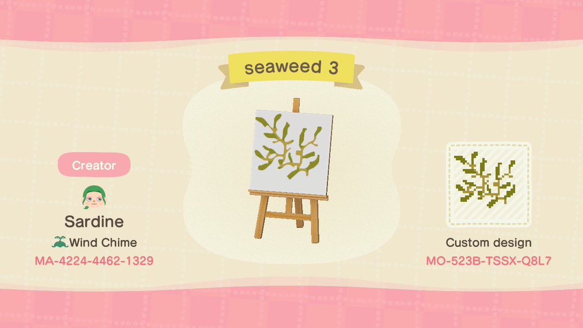 sardinebabey's tweet photo. anybody trying to make their beach more natural? i made some seaweed and kelp designs to put on ur rocks and beach! #ACNHDesign #ACNHDesigns #acnhpattern #acnh #AnimalCrossingNewHorizons #AnimalCrossingDesign https://t.co/9uQZc9jamk