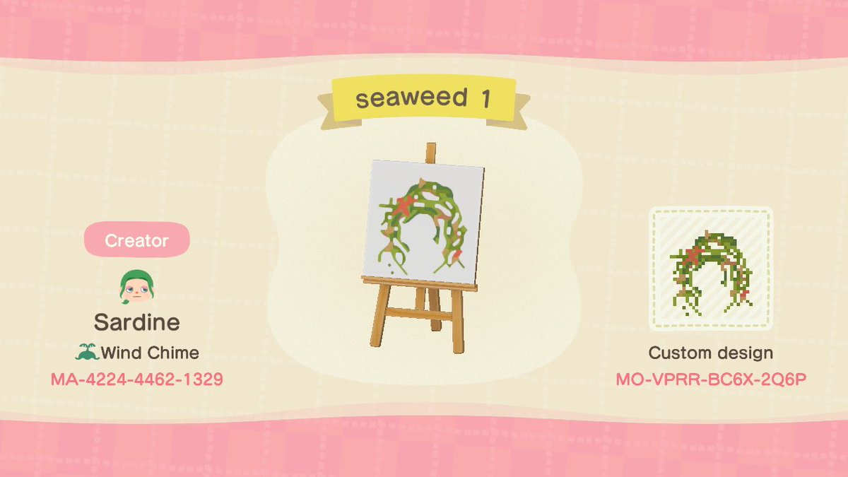 sardinebabey's tweet photo. anybody trying to make their beach more natural? i made some seaweed and kelp designs to put on ur rocks and beach! #ACNHDesign #ACNHDesigns #acnhpattern #acnh #AnimalCrossingNewHorizons #AnimalCrossingDesign https://t.co/9uQZc9jamk