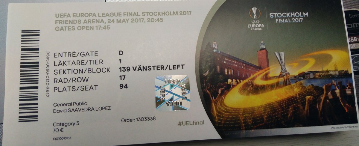 DavidSaavedraL's tweet photo. @RCCelta @EuropaLeague @ManUtd E eu con 4 entradas para a final 😓. Unha pena pero tódalas sensacións desa tempada foron do mellorciño que un pode experimentar. https://t.co/CnvFqXT8MJ