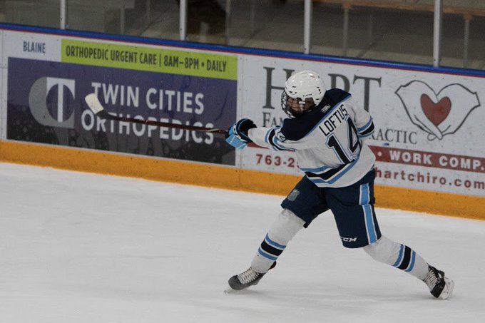 YouthHockeyHub's tweet photo. 2020 USHL Phase I Draft 
Round 7
Pick 96

The Sioux City Musketeers select Blaine's Finn Loftus. https://t.co/WvBkLYC7eb
