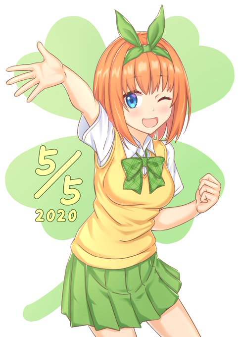 月梓@サブさんがTwitterに投稿した中野四葉(五等分の花嫁)のイラスト。