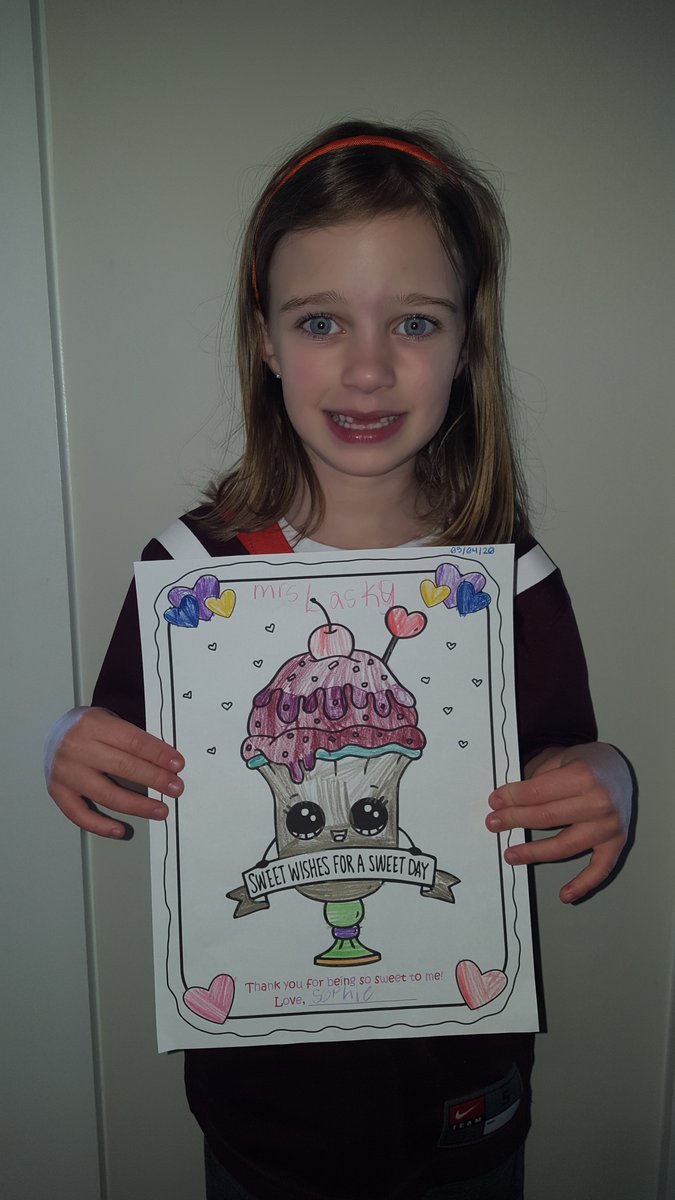 KMD81's tweet photo. Happy Teacher Appreciation Week, @eccabex!  Sophie thinks you're sweet!  @GoshenPostES #TeacherAppreciationWeek https://t.co/TxSpsjNWF1