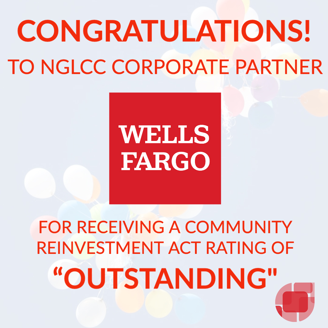 Congratulations to our partner, <a href="/WellsFargo/">Wells Fargo</a>. They received a Community Reinvestment Act (CRA) rating of “Outstanding” from the Office of the Comptroller of the Currency – the highest possible rating.  

Learn more: newsroom.wf.com/press-release/…  #LGBTbiz