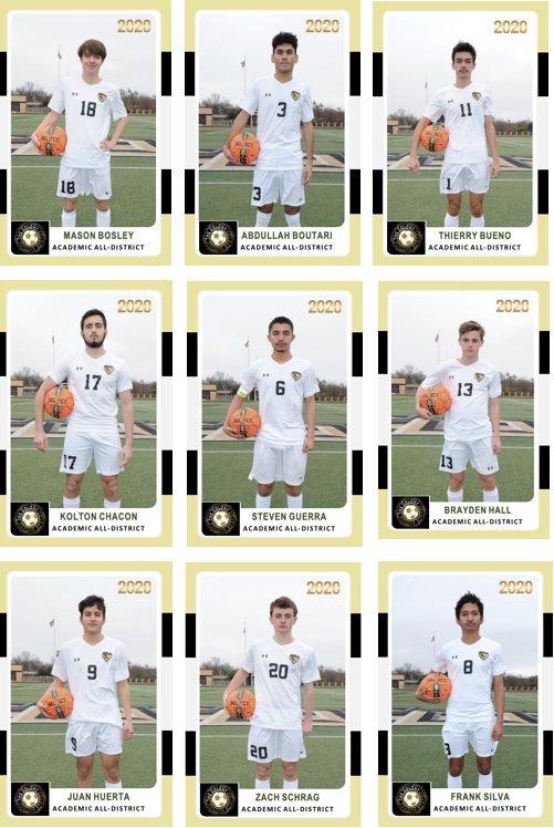Congrats to the following players who earned ACADEMIC ALL-DISTRICT honors this season! 
Mason Bosley*
Abdullah Boutari
Thierry Bueno
Kolton Chacon
Steven Guerra
Brayden Hall
Juan Huerta*
Zach Schrag
Frank Silva
* top 10% of class
#Cougars #futbol #AllIn <a href="/TheColonyHS/">The Colony HS</a> <a href="/TheGuv7/">Lee Weddall</a>