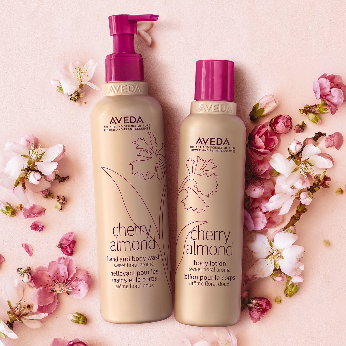 Feel sweet and soft from head to toe with NEW #CherryAlmond Body Lotion and Hand & Body Wash! #SmellsLikeAveda