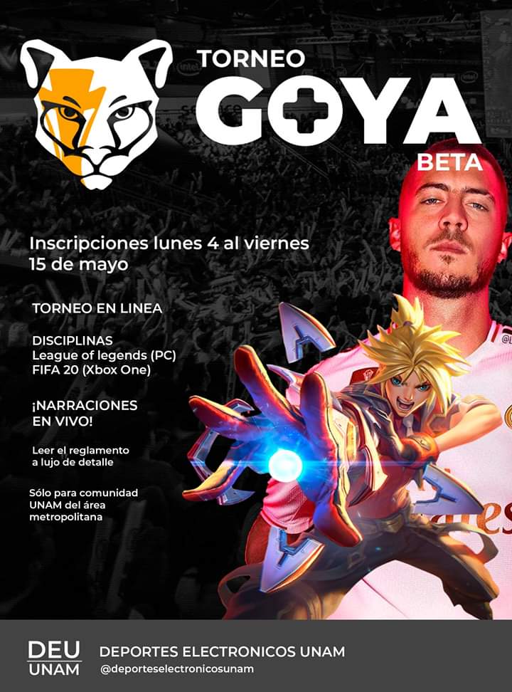 deporteseunam's tweet photo. Las inscripciones para nuestro primer torneo GOYA BETA ya están abiertas! 🔥

Checa los enlaces y no dudes contactarnos para cualquier duda.

https://t.co/75AUdJdMxS https://t.co/3NslFPigJ2